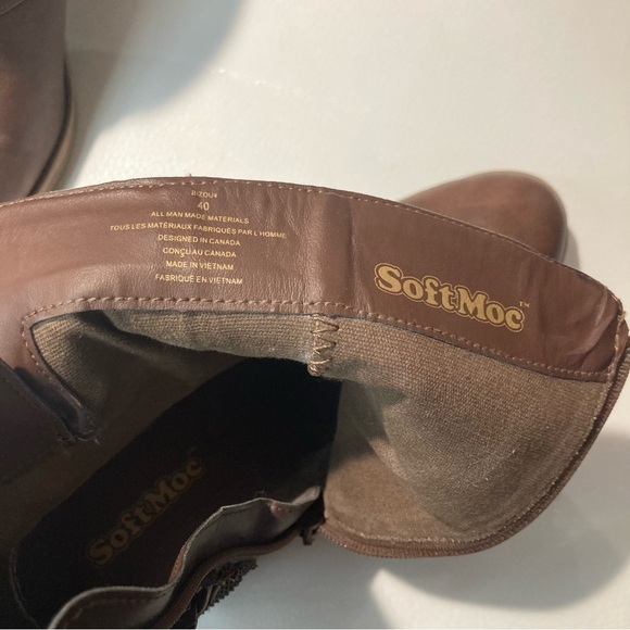 SOFTMOC Sz 40 2” Heel Highly Embellished Western Inspired Zip Up Ankle Booties - Picture 8 of 14